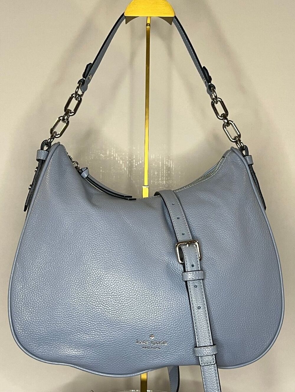 Kate Spade Mulberry Street Vivian Hobo Blue Leather Shoulder Crossbody
